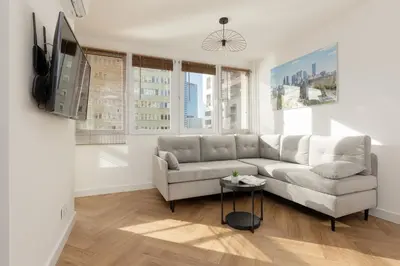 Część wypoczynkowa w obiekcie Warsaw City Life Apartment Bagno by Noclegi Renters