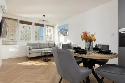 Część wypoczynkowa w obiekcie Warsaw City Life Apartment Bagno by Noclegi Renters