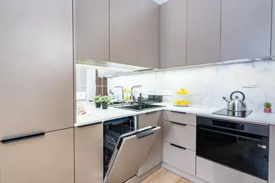 Kuchnia lub aneks kuchenny w obiekcie SuperApart Mińska Apt 3 - Blisko Stadionu Narodowego