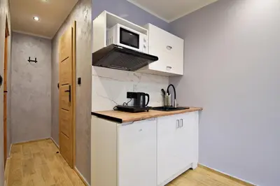 Kuchnia lub aneks kuchenny w obiekcie Skorochód Majewskiego 15 studio A