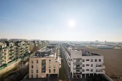 Widok na miasto Warszawa z tego apartamentu