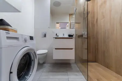Łazienka w obiekcie Stylowy Apartament przy Metrze, przy Centrum Onkologii
