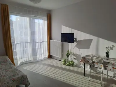 Telewizja i/lub zestaw kina domowego w obiekcie Apartament Cykady pod Warszawą