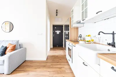 Kuchnia lub aneks kuchenny w obiekcie SuperApart Mińska Apt 27 - Przy Parku Skaryszewskim