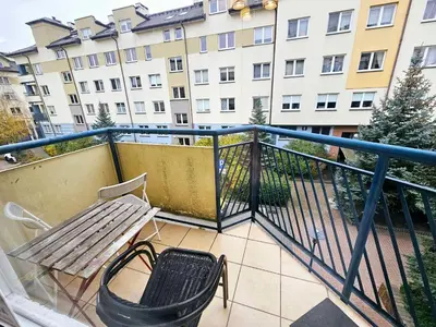 Balkon lub taras w obiekcie Green Kabaty Apartment 1