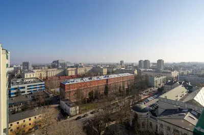 Widok na miasto Warszawa z tego apartamentu