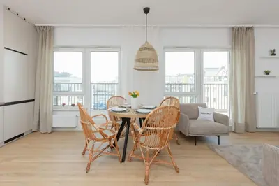 Część wypoczynkowa w obiekcie Optyków Spacious & Cosy Apartment with Parking by Noclegi Renters
