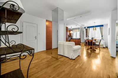 Część wypoczynkowa w obiekcie Warsaw Wola Apt - Balcony, Parking - by Rentujemy