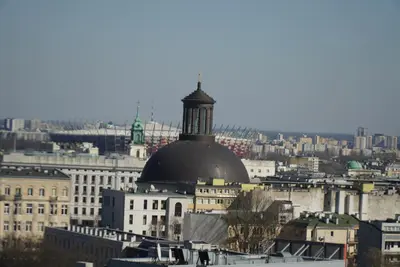 Widok na miasto Warszawa z tego apartamentu