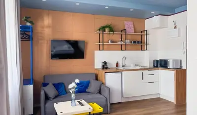 Kuchnia lub aneks kuchenny w obiekcie Plum Studio with terrace #self check-in