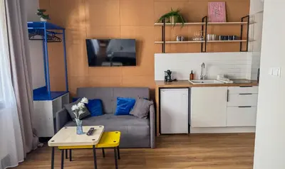 Kuchnia lub aneks kuchenny w obiekcie Plum Studio with terrace #self check-in
