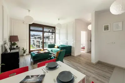 Część wypoczynkowa w obiekcie Apartament Wilanów Sarmacka