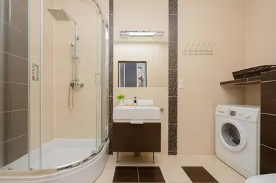 Łazienka w obiekcie Spacious Apartment with Parking and Balcony by Noclegi Renters