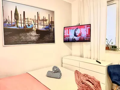 Telewizja i/lub zestaw kina domowego w obiekcie Apartel24pl Mozart Apartments