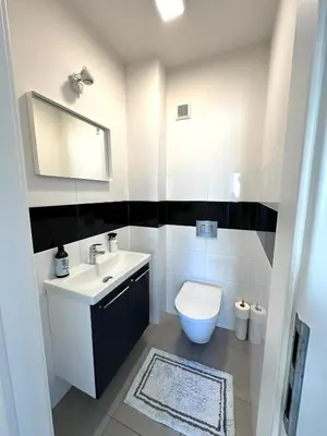 Łazienka w obiekcie OhMyHome Panorama Apartament w Centrum Warszawy z widokiem na Pałac Kultury