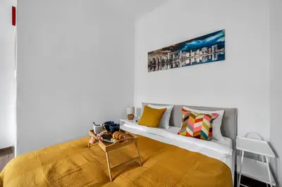 Łóżko lub łóżka w pokoju w obiekcie Warsaw Comfort Studio - Top Location, Metro Nearby - by Rentujemy