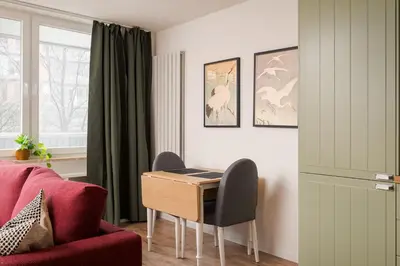 Część wypoczynkowa w obiekcie Warszawa Wileńska Deluxe Studio by BookingHost