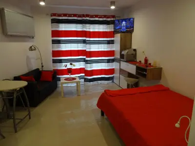 Łóżko lub łóżka w pokoju w obiekcie Apartamenty Metro Młociny