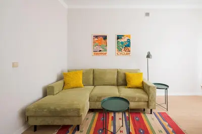 Część wypoczynkowa w obiekcie Metro Młynów Colourful Apartment by BookingHost