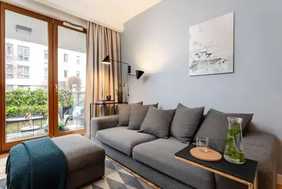 Część wypoczynkowa w obiekcie Aura Premium Apartment Mokotow