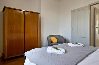 Łóżko lub łóżka w pokoju w obiekcie P&O Apartments Gdańska II