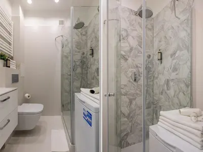 Łazienka w obiekcie Glamour Apartment Miła with Balcony in Warsaw by Noclegi Renters