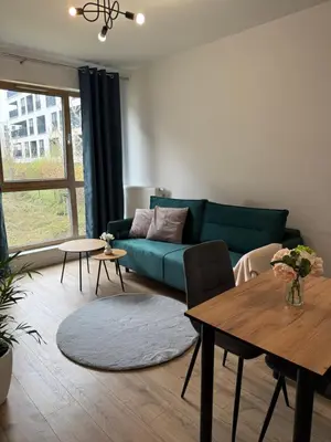 Część wypoczynkowa w obiekcie Apartment near Chopin Airport by Real Apartment