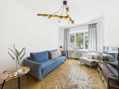 Część wypoczynkowa w obiekcie Cosy Studio Kasprowicza in Warsaw by Noclegi Renters