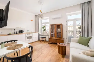 Część wypoczynkowa w obiekcie Park Praski Deluxe Studio by BookingHost
