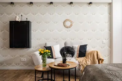 Część wypoczynkowa w obiekcie Lovely BOUTIQUE studios 2x1BR nearby Chopin Airport & 15 min to Centre by tram