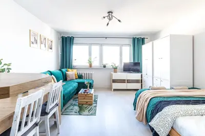 Łóżko lub łóżka w pokoju w obiekcie Czerniakowska apt 115 SuperApart - Blisko Sadyba Mall