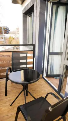 Balkon lub taras w obiekcie Blue Apartment with balcony - self check-in