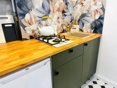 Kuchnia lub aneks kuchenny w obiekcie Apartament Nurska, Saska Kępa blisko Stadionu PGE Narodowy