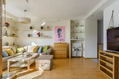 Część wypoczynkowa w obiekcie Lumina stylish 3-rooms apart in Warsaw