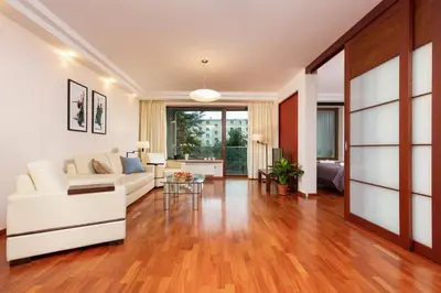 Część wypoczynkowa w obiekcie Apartament Lincoln Exclusive with AC in Warsaw by Renters Prestige