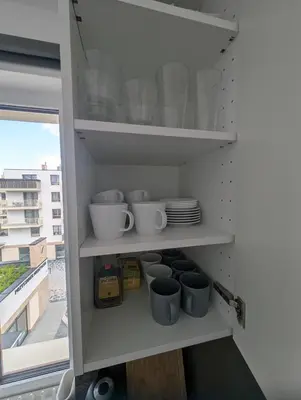 Kuchnia lub aneks kuchenny w obiekcie Przystanek Międzylesie Dwupokojowy Apartament z osobną Kuchnią Garażem Self Check-in Blisko CZD