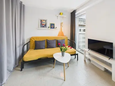 Telewizja i/lub zestaw kina domowego w obiekcie Intimate Studio Close to PGE Narodowy by Noclegi Renters