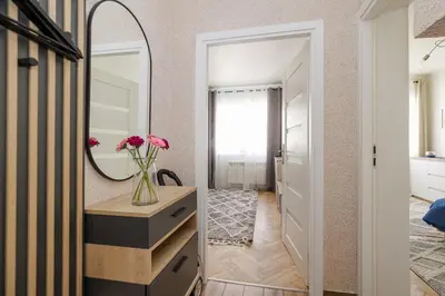 Łóżko lub łóżka w pokoju w obiekcie ShortStayPoland Nowolipie B182