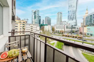 Balkon lub taras w obiekcie Lumina 2-room apart near Złote Tarasy