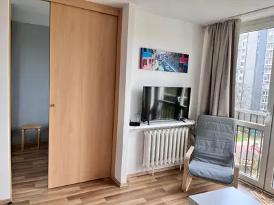 Telewizja i/lub zestaw kina domowego w obiekcie OhMyHome-Grzybowska