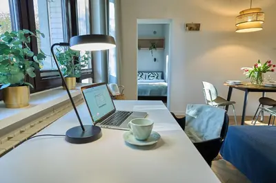 Część wypoczynkowa w obiekcie The Green Nest Apartment Wola Rondo Daszynskiego