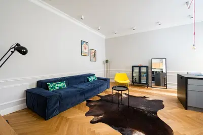 Część wypoczynkowa w obiekcie Praga Residence Apartment by BookingHost