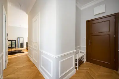 Telewizja i/lub zestaw kina domowego w obiekcie Praga Residence Apartment by BookingHost