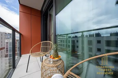 Balkon lub taras w obiekcie Towarowa Towers Suites