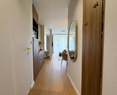 Telewizja i/lub zestaw kina domowego w obiekcie Deluxe Domaniewska Studio Apartment with AC by Renters Prestige