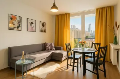 Część wypoczynkowa w obiekcie Cozy Apartment in City Center