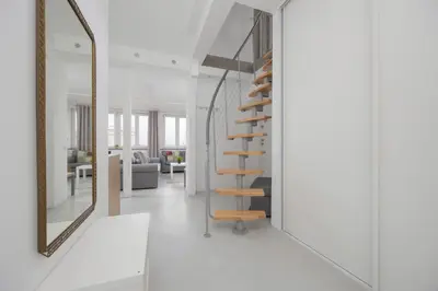 Część wypoczynkowa w obiekcie CityView Two-Storey Apartment Hala Mirowska Warsaw by Noclegi Renters