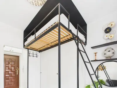 Plan piętra w obiekcie Comfortable studio in Warsaw's Mokotow district next to the Metro by Noclegi Renters