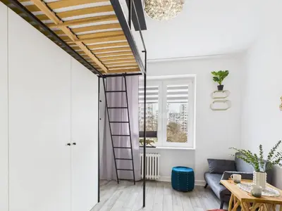 Plan piętra w obiekcie Comfortable studio in Warsaw's Mokotow district next to the Metro by Noclegi Renters