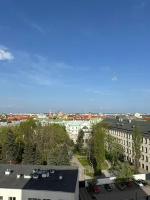Widok na miasto Warszawa z tego apartamentu